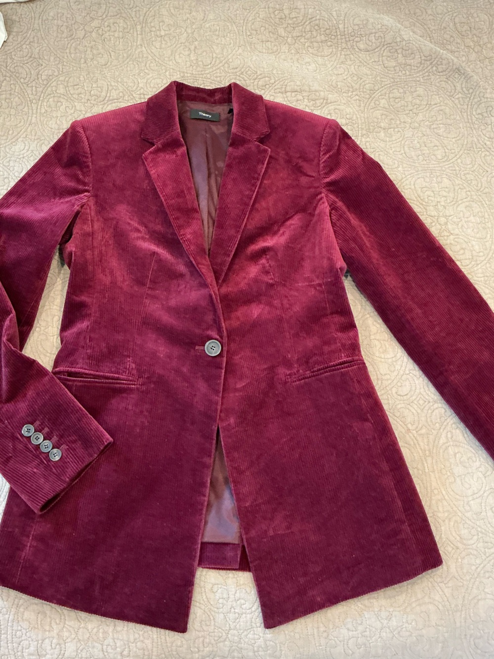Theory Women's Wine Corduroy Blazer